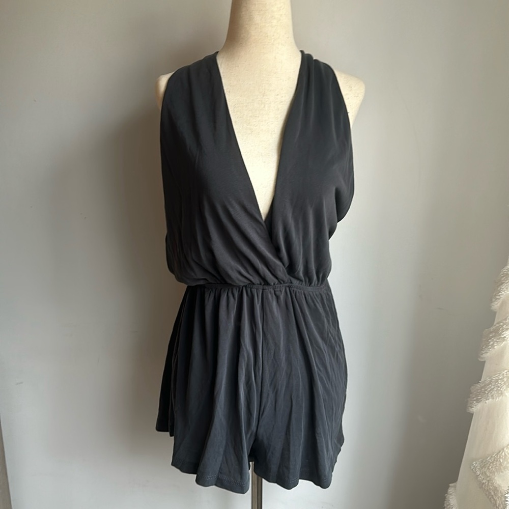 Open Back Halter Self Tie Romper